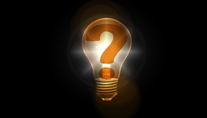 question mark in light bulb